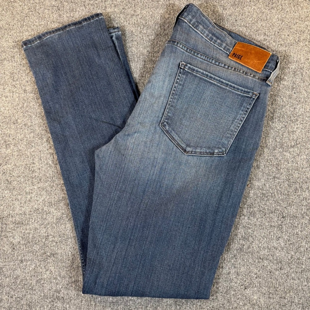 PAIGE Federal‎ Slim Straight Jeans Mens 36 Blakely Blue Stretch M655521-2945